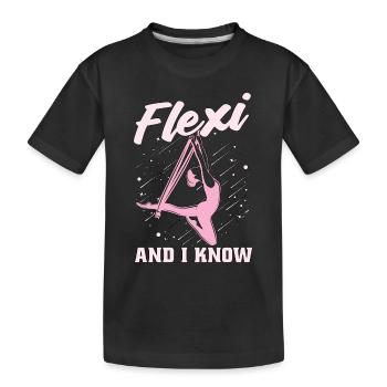 Acrobate Flexi Et Je sais qu’Il Aime Les Sports Aériens - T-shirt bio Premium Enfant - noir - Devant