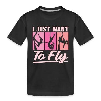 Acrobate aérienne Je veux juste voler Air Yoga Acrobates aériens - T-shirt bio Premium Enfant - noir - Devant