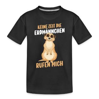 Erdmännchen - Kinder Premium Bio T-Shirt - Schwarz - Vorne