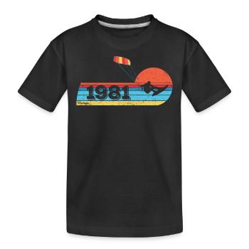 Kitesurfing Birthday Born in 1981 - Kids' Premium Organic T-Shirt - black - Front