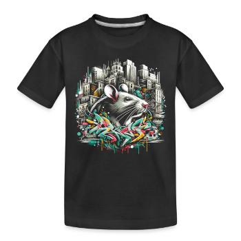 Urban Rat: Graffiti Wall Master - Kids' Premium Organic T-Shirt - black - Front