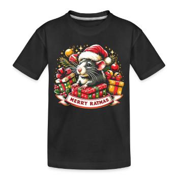 Merry Rat - Joyeux Noël - T-shirt bio Premium Enfant - noir - Devant
