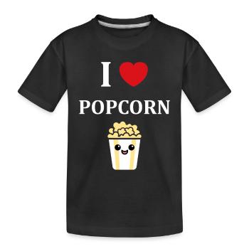 i love popcorn - T-shirt bio Premium Enfant - noir - Devant