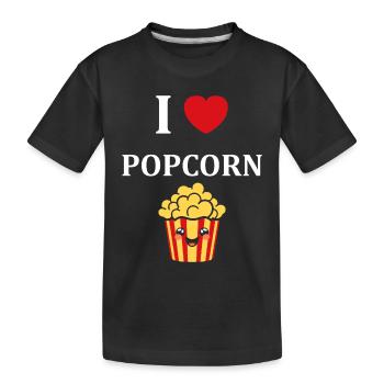 i love popcorn - T-shirt bio Premium Enfant - noir - Devant
