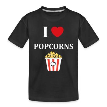 i love popcorn - T-shirt bio Premium Enfant - noir - Devant
