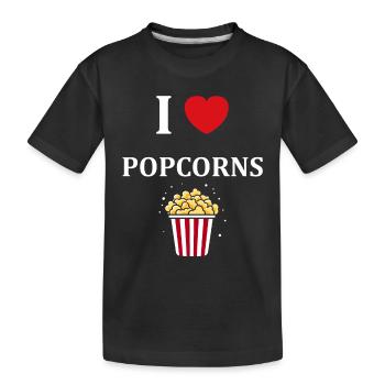 i love popcorn - T-shirt bio Premium Enfant - noir - Devant