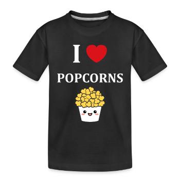 i love popcorn - T-shirt bio Premium Enfant - noir - Devant