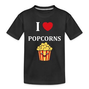 i love popcorn - T-shirt bio Premium Enfant - noir - Devant