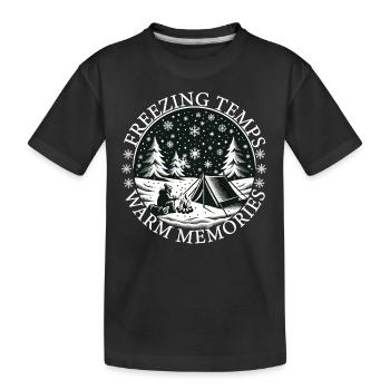 Camper Camp d’hiver Tente Camping - T-shirt bio Premium Enfant - noir - Devant