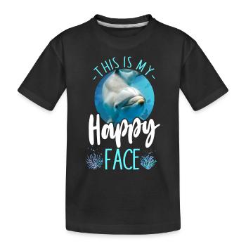 Dauphin C’est mon visage heureux - T-shirt bio Premium Enfant - noir - Devant