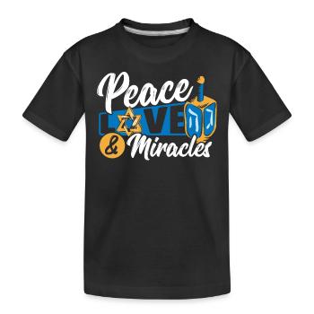 Shammash Candelabrum Jewish Festival Chanukah - Kids' Premium Organic T-Shirt - black - Front