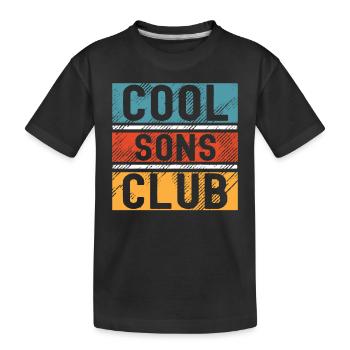 Cool Sons Club Groovy Retro Dad Mom Father's Day - Kids' Premium Organic T-Shirt - black - Front