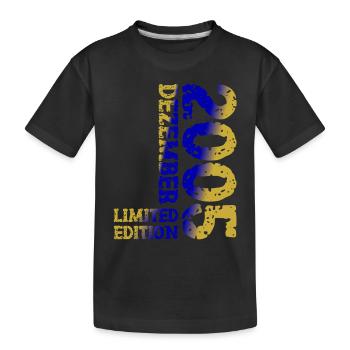 2005 Dezember Limited Edition 18. Geburtstag Deko - Kinder Premium Bio T-Shirt - Schwarz - Vorne