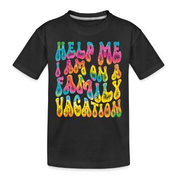 Hilfe, Ich Bin Im Familienurlaub - Kinder Premium Bio T-Shirt - Schwarz - Vorne