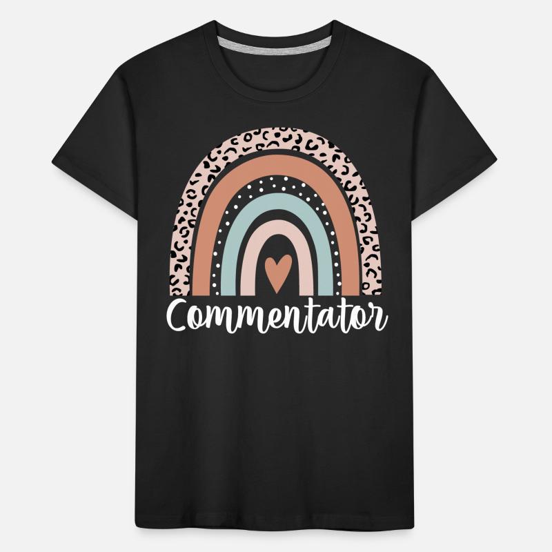 Commentator Rainbow Leopard Funny Commentator Kids' Premium Organic T-Shirt