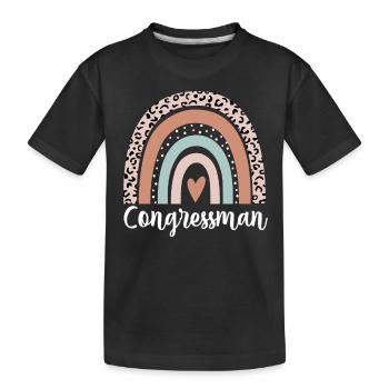 Congressman Arc-en-ciel Leopard Drôle Congressman - T-shirt bio Premium Enfant - noir - Devant