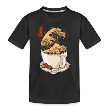 Kanagawa - Japon cappuccino café - Humour - T-shirt bio Premium Enfant - noir - Devant