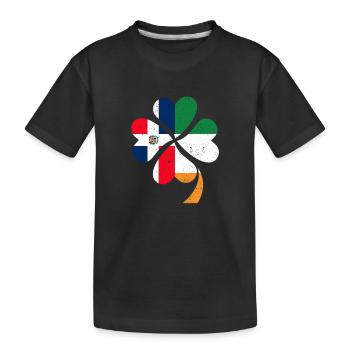 Irische Dominikanische Flagge Irland Kleeblatt - Kinder Premium Bio T-Shirt - Schwarz - Vorne