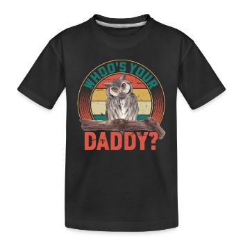 C’est qui ton papa ? Oiseau nocturne Oiseau de nuit - T-shirt bio Premium Enfant - noir - Devant