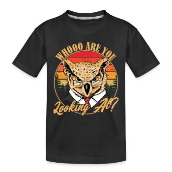 Qu’est-ce que tu regardes ? Oiseau nocturne Oiseau de nuit - T-shirt bio Premium Enfant - noir - Devant
