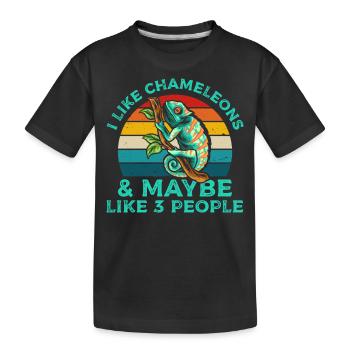 Ich Mag Chamäleons Retro-T-Shirt - Kinder Premium Bio T-Shirt - Schwarz - Vorne