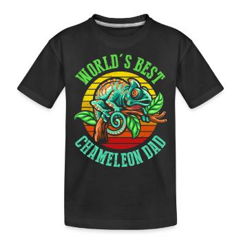 Weltbester Chamäleon Dad T-Shirt Der Welt - Kinder Premium Bio T-Shirt - Schwarz - Vorne
