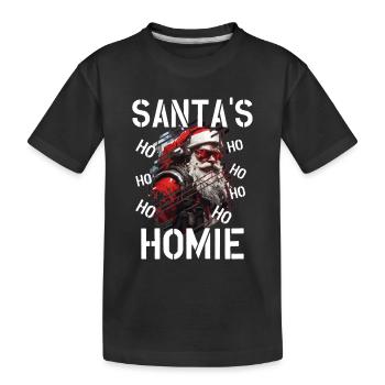 Santa Witzige Weihnachten Outfit Weihnachtsbaum - Kinder Premium Bio T-Shirt - Schwarz - Vorne