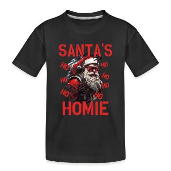 Santa Witzige Weihnachten Outfit Weihnachtsbaum - Kinder Premium Bio T-Shirt - Schwarz - Vorne