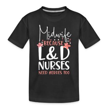 Infirmière sage-femme accoucheuse Sage-femme - T-shirt bio Premium Enfant - noir - Devant