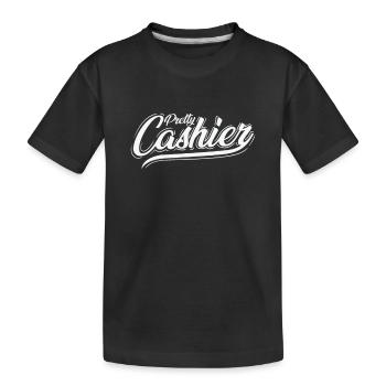 Pretty Cashier Salesman Profession - Kids' Premium Organic T-Shirt - black - Front