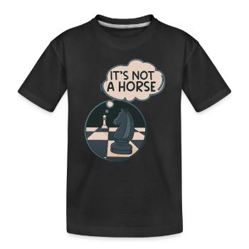 Ce n’est pas un cheval que le chevalier échiquète se déplace - T-shirt bio Premium Enfant - noir - Devant