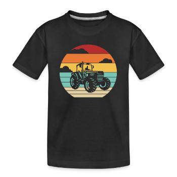 Agriculture rétro agriculteur biologique agriculteur économiste agricole - T-shirt bio Premium Enfant - noir - Devant