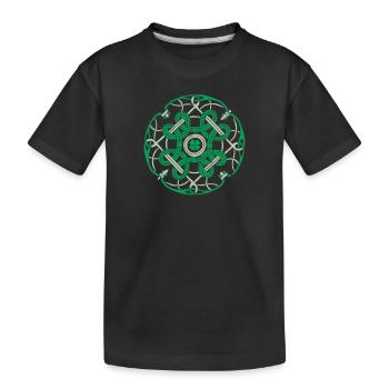 Irischer Segen Keltischer Knoten 4 Blatt Kleeblatt - Kinder Premium Bio T-Shirt - Schwarz - Vorne