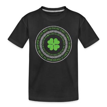 Patrimoine irlandais bénédiction noeud celtique trèfle - T-shirt bio Premium Enfant - noir - Devant