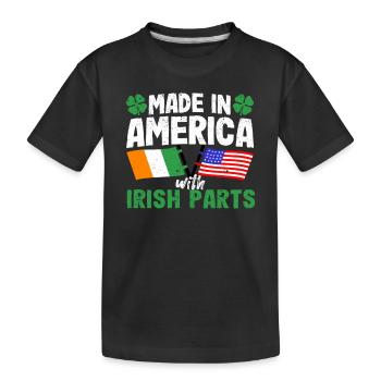 Fabriqué en Amérique avec des pièces irlandaises Irlande - T-shirt bio Premium Enfant - noir - Devant