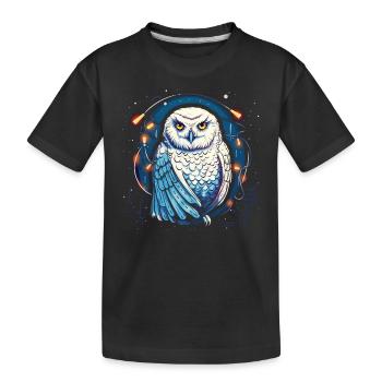 Harfang des neiges Noël ornement, aime les hiboux - T-shirt bio Premium Enfant - noir - Devant