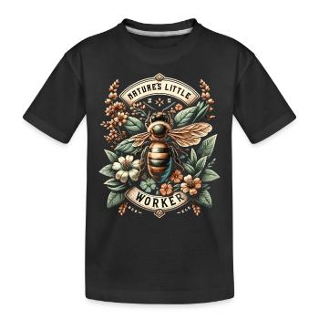 Pollinators: The bee in nature - Kids' Premium Organic T-Shirt - black - Front