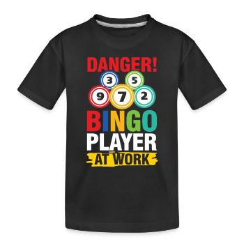 Bingo Player At Work für einen Bingo Spieler - Kinder Premium Bio T-Shirt - Schwarz - Vorne