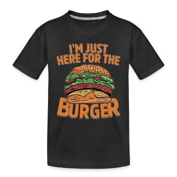Je suis juste là pour le hamburger Hamburger Nourriture Viande B - T-shirt bio Premium Enfant - noir - Devant