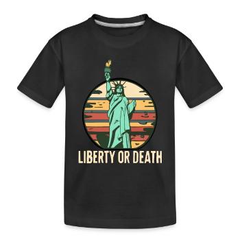LIBERTY OR DEATH - Kids' Premium Organic T-Shirt - black - Front