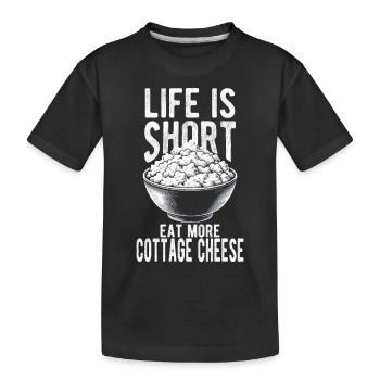Amateur de fromage cottage - T-shirt bio Premium Enfant - noir - Devant