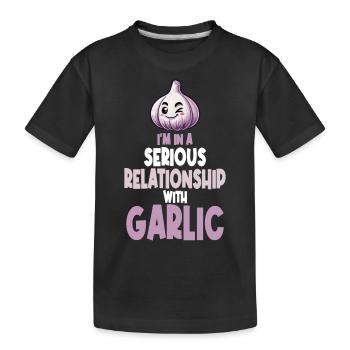 Ail amant épice drôle ail relation citation - T-shirt bio Premium Enfant - noir - Devant