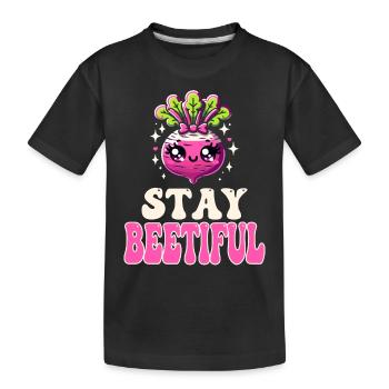 Beetroot Love - Stay Beetiful Kawaii Beets Pun - Kids' Premium Organic T-Shirt - black - Front