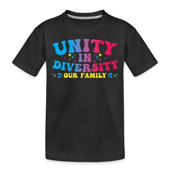 Diversity Family Diverse Unity In Diversity - Kids' Premium Organic T-Shirt - black - Front