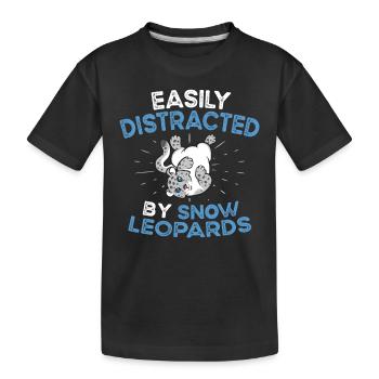Schneeleopard - Kinder Premium Bio T-Shirt - Schwarz - Vorne