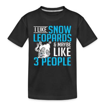 Snow leopard - Kids' Premium Organic T-Shirt - black - Front