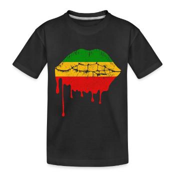 Reggae Musik Rastafari Jamaika - Kinder Premium Bio T-Shirt - Schwarz - Vorne