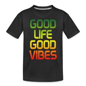 Reggae Musik Rastafari Jamaika - Kinder Premium Bio T-Shirt - Schwarz - Vorne