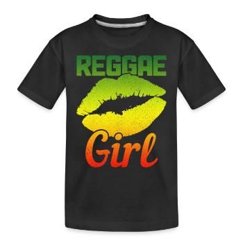Reggae Musik Rastafari Jamaika - Kinder Premium Bio T-Shirt - Schwarz - Vorne