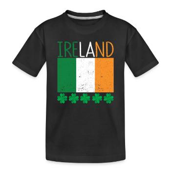 Drapeau irlandais patriotique Irlande trèfle - T-shirt bio Premium Enfant - noir - Devant